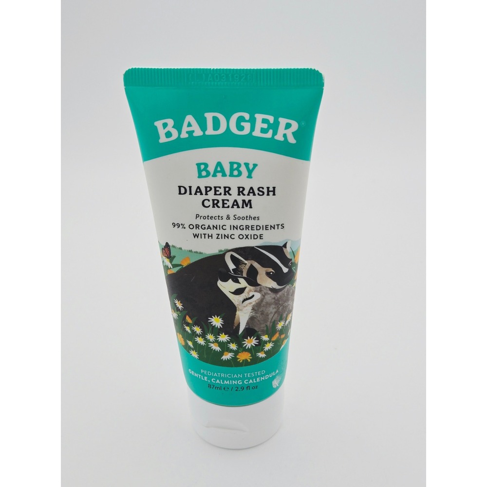Badger Baby Diaper Rash Cream 2.9oz Organic Zinc Oxide Calendula Ointment New
